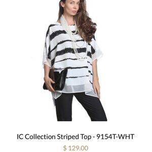 IC COLLECTION Black and White Brushstroke Tunic